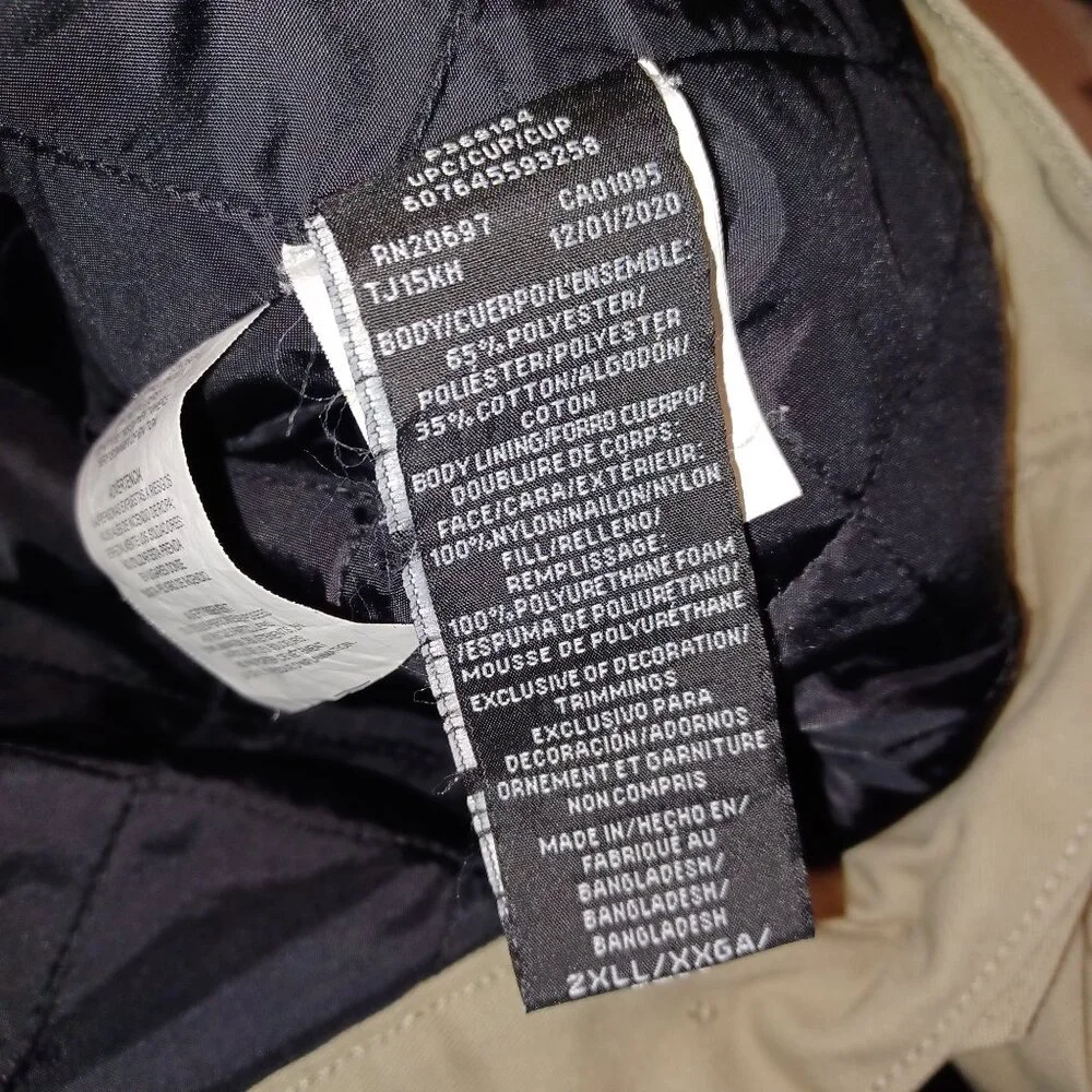 Dickies Mens Eisenhower Beige Quilt Lined Jacket Size 2XLL Front Zip 3 Pockets - Picture 10 of 11